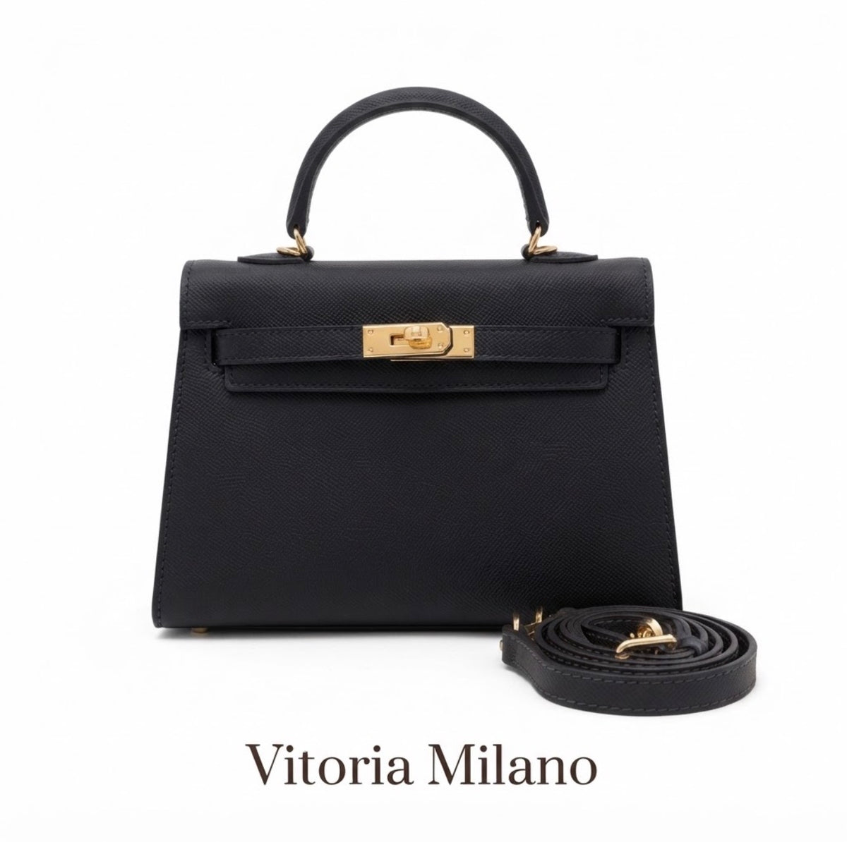 Sac à main Le Milano 22 en microfibre synthétique grainée, fermoir doré — photo 4
