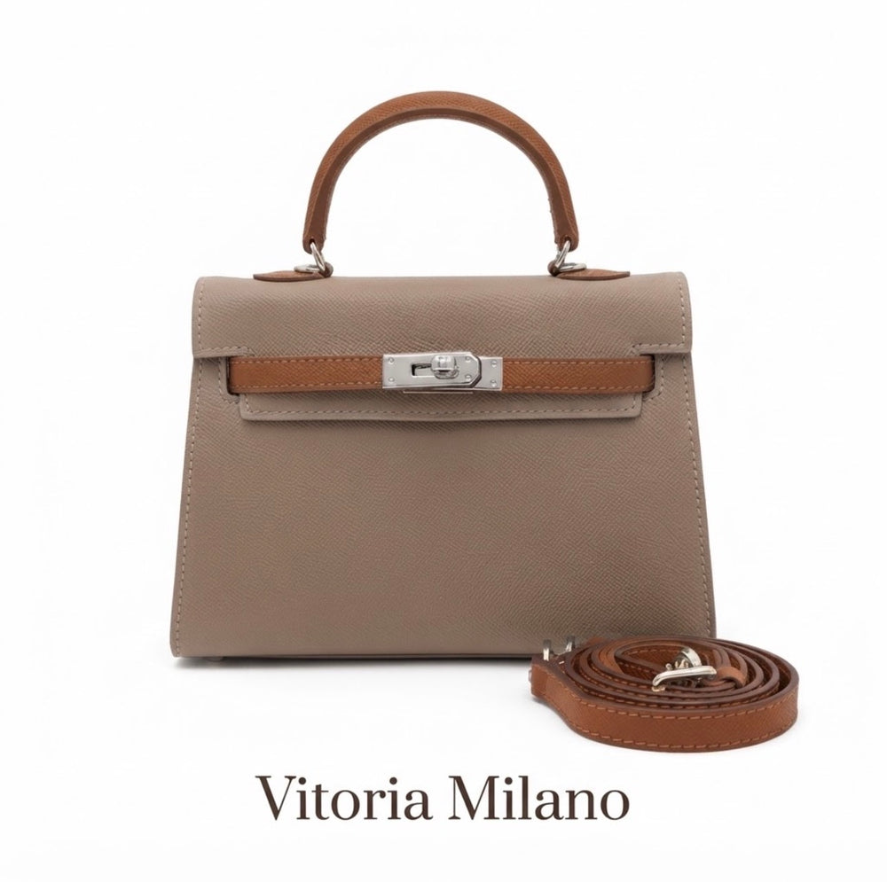 Sac à main Le Milano 22 en microfibre synthétique grainée, fermoir doré — photo 3