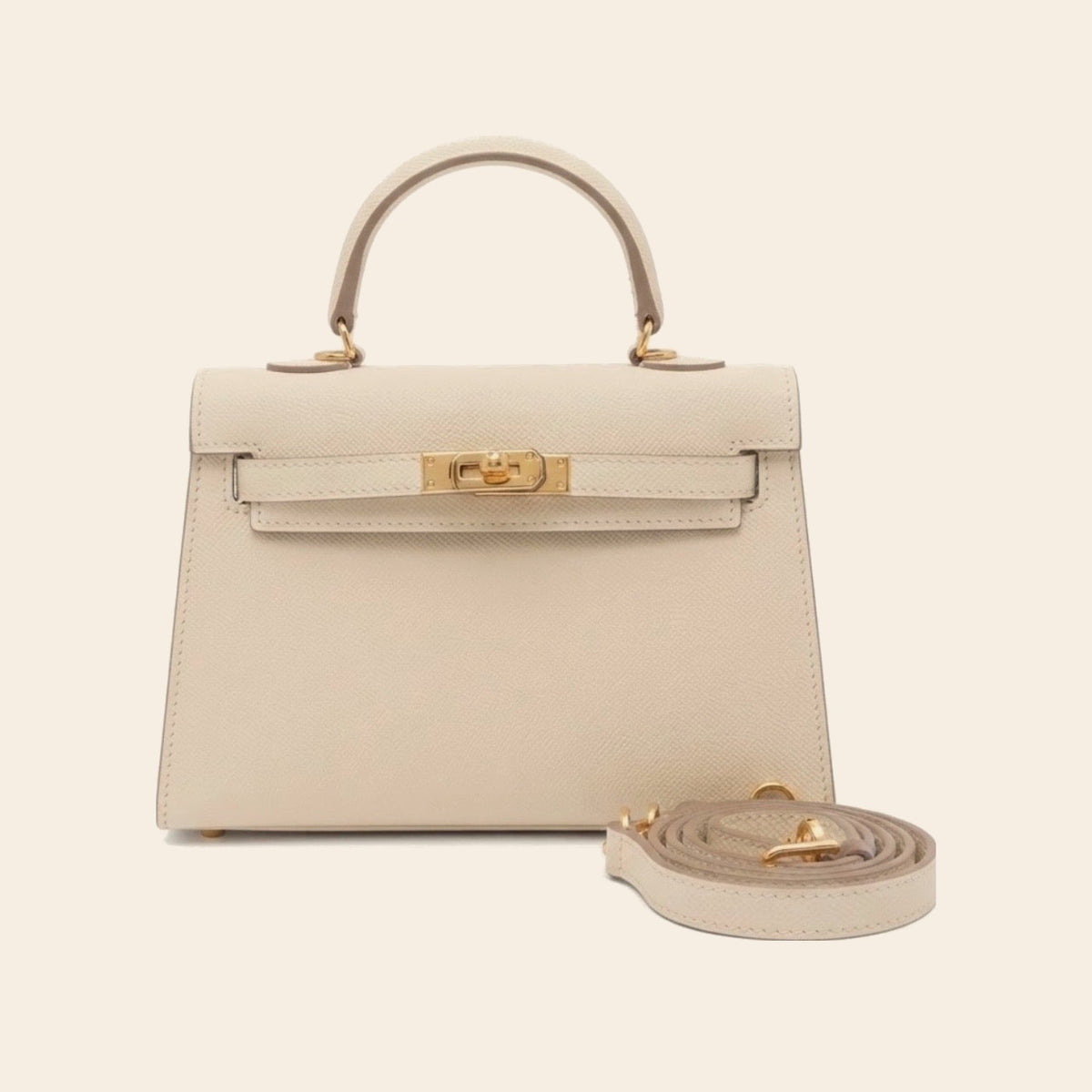 Sac à main Le Milano 22 coloris White (crème), fermoir doré et bandoulière